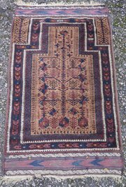 Antique Baluch Prayer Rug. 135cm X 84cm