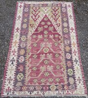 Antique Turkish Konya Prayer Kilim Rug.soft Colour