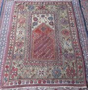 Antique Turkish Milas Melas Prayer Rug. Circa 1860