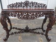 Anglo-indian Rosewood Serpentine Side Table.