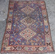 Distressed Antique Khamseh Arab Tribal Rug. 148cm 