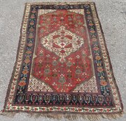 Distressed Antique Khamseh Tribal Rug. 211cm X 137