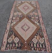 Signed Antique Turkish Kilim Large Rug. 270cm X133