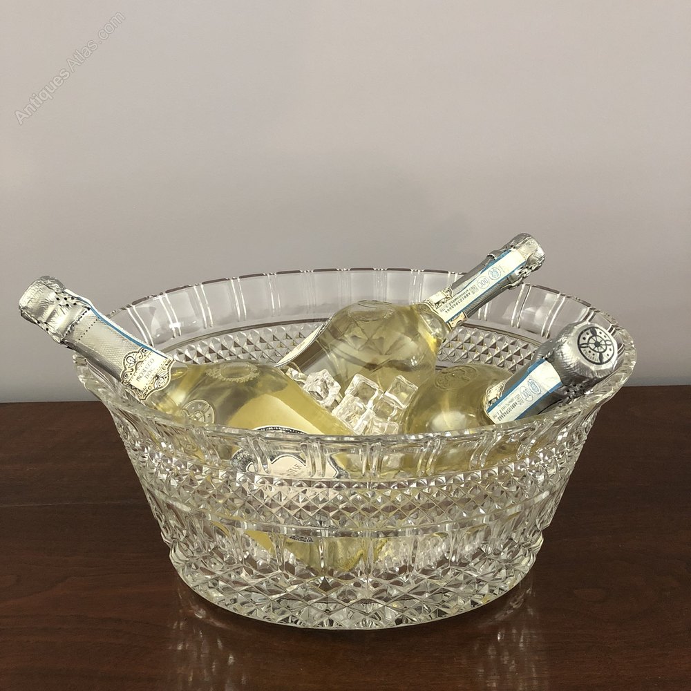 Antiques Atlas Glass Bowl Champagne/wine Cooler Jardinere