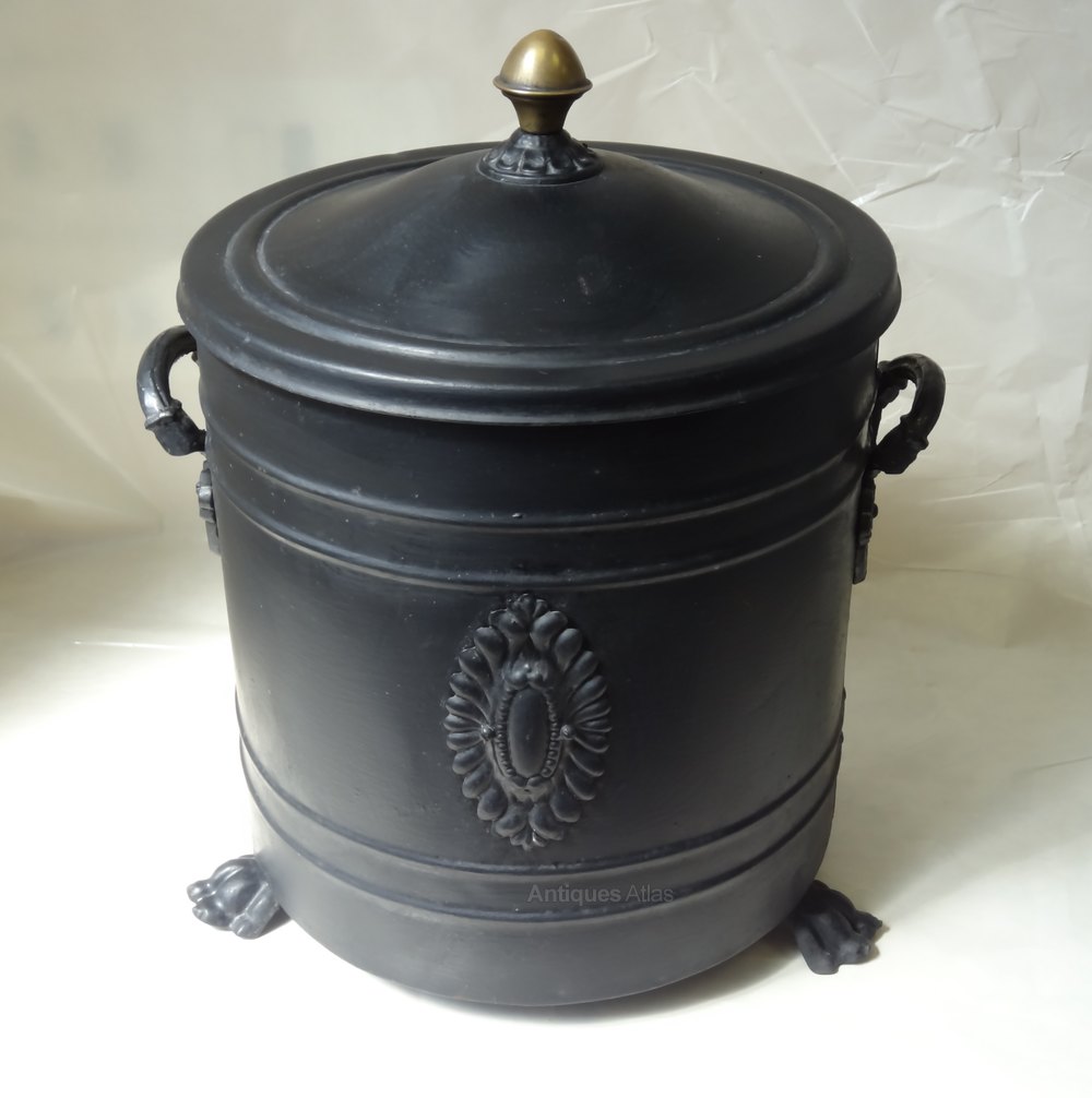 Antiques Atlas Antique Edwardian Metal & Brass Coal Bin Scuttle