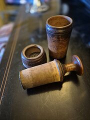 Early C19th Rare Sycamore Column/Mortar Grater