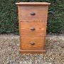 Victorian Pitch Pine Three Drawer Filing Cabinet