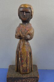 Indo-Portuguese Wood/Polychrome Saint Statue,c1740