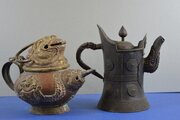 Tibetan Monks Ewer And Yak Butter Teapot,c1820