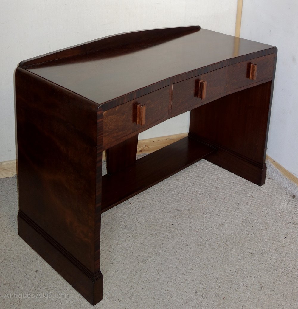 Dark Walnut Zebrawood Art Deco Desk Antiques Atlas Desk Antique Bureaus Art Deco