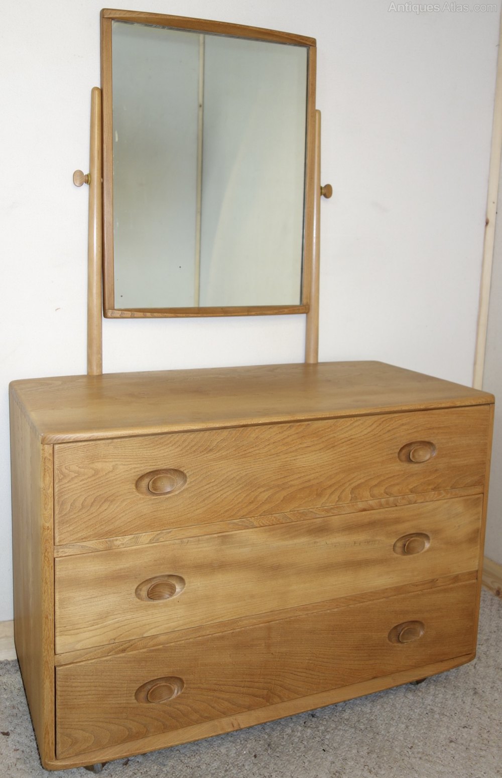 Antiques Atlas Ercol Dressing Chest Of Drawers With Mirror Ercol Dressing Chest Of Drawers With Mirror