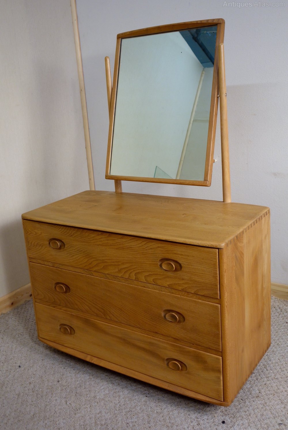 Antiques Atlas Ercol Dressing Chest Of Drawers Mirror Ercol Dressing Chest Of Drawers Mirror