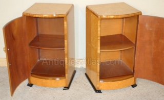 Pair Of Art Deco Birds Eye Maple Bedside Cabinets Antiques Atlas Maple Bedside Cabinets Antique Art Deco