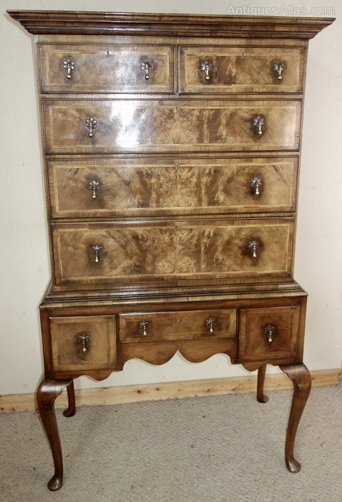 Walnut Highboy Chest Of Drawers On Stand Antiques Atlas