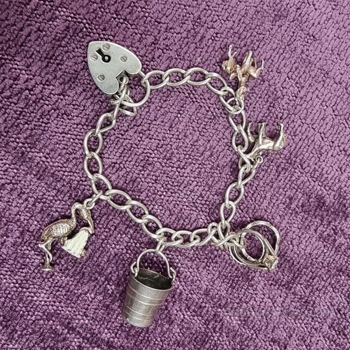 Antiques Atlas Silver Charm Bracelet