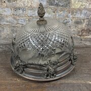 1900s Cut Glass And Bronze Light Fitting