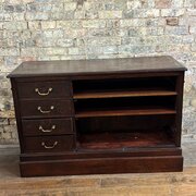 1910s Antique Oak Shop Counter With Drawers