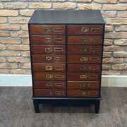 1910s Mahogany Multi-Drawer Filing Cabinet