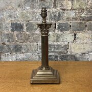 1920s Cast Brass Corinthian Column Table Lamp