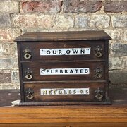 1920s Drapers Countertop Needle Drawer Cabinet