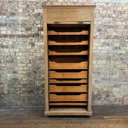 1950s Pine & Oak Archive Tambour Cabinet