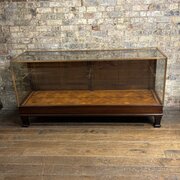 Antique Oak & Brass Display Counter