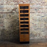 Dudley  Co Oak Haberdashery Display Cabinet