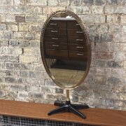 Early 20th Century Oval Brass Dressing Mirror
