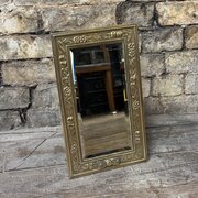 Edwardian Brass Repoussé Dressing Table Mirror