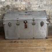  Industrial Aluminium Travel Trunk Stencilled 