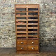 Large Oak Drapers Haberdashery Cabinet 
