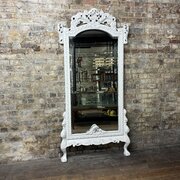 Large Rococo Style Painted Floor Mirror