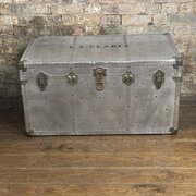 Mid-20th Century Aluminium Travel Trunk Stencilled