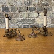 Pair of Early 20th Century Brass Wall Lights