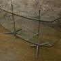 Vintage Glass Chrome Shelving Table Shop Table