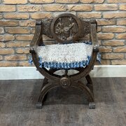 Vintage Revival Style Chair With Upholstered Seat