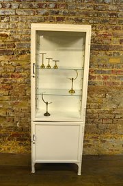 White 1940s Metal Medicine Cabinet