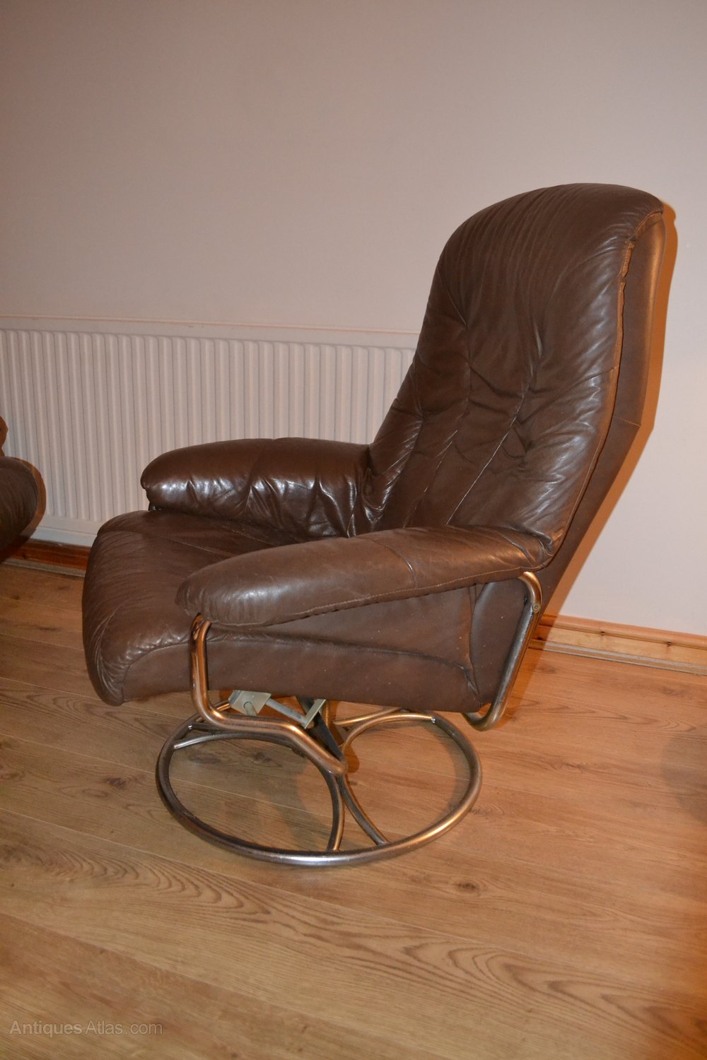Antiques Atlas Retro Swedish Leather Swivel Chairs And Footstool Swedish Swivel Chairs Leather Alt5 Alt6