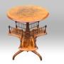 Antique Inlaid and Cross Banded Burr Walnut Book Reading Lamp Table   Exibition Quality