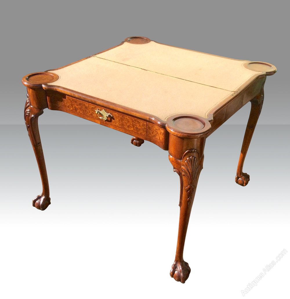 11 Design Inlaid Burr Walnut Games Table Antiques Atlas