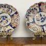 Pair of large escalloped edge antique Imari plates