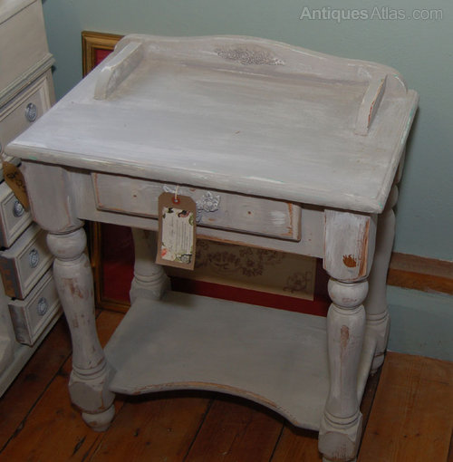 Painted Side Table, With Drawer & Undertier Antiques Atlas