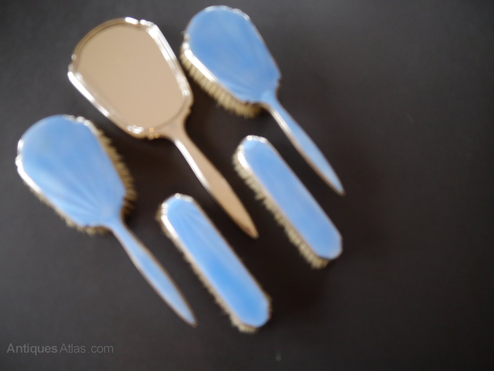 Antiques Atlas Art Deco Silver Guilloche Vanity Set