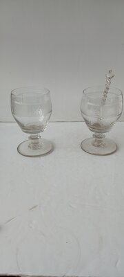 Pair 19th Century Irish Glass Rummers