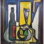 Alvis, French Cubist Still Life Oil on Board 1956