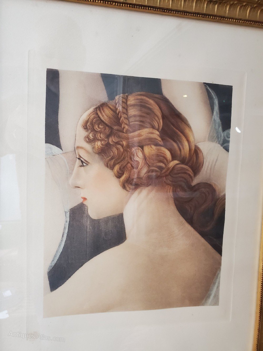 Antiques Atlas French Art Deco Engraving Young Lady C1920