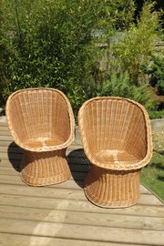 1960s70 Rattan Chairs Yugoslav