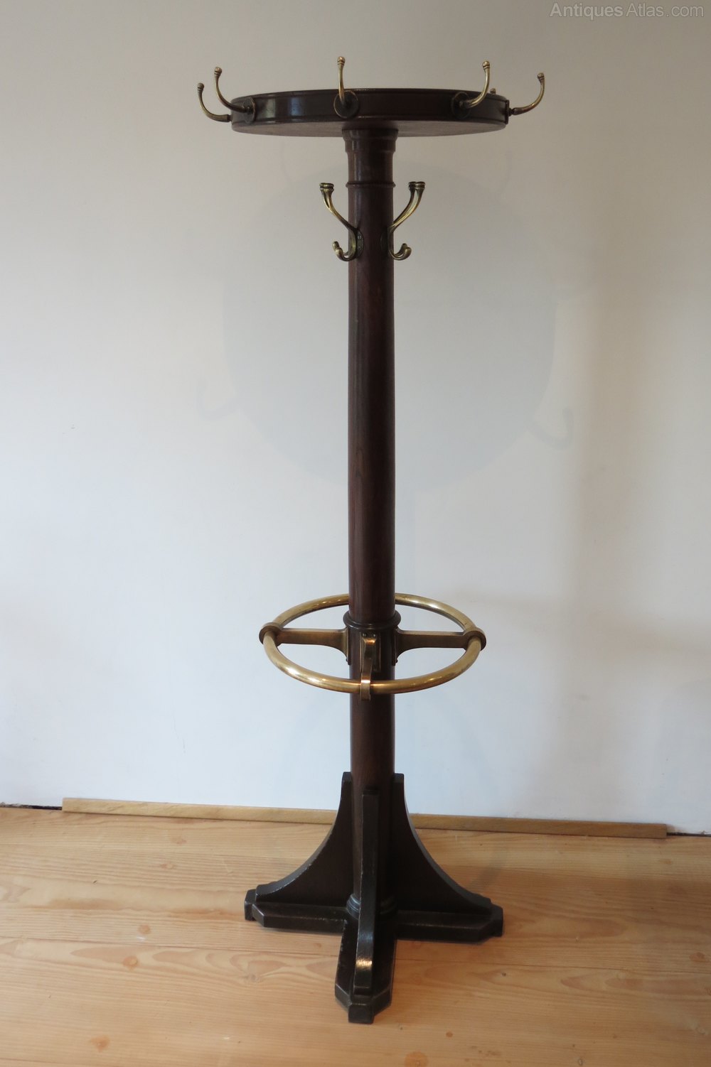 19th Century Oak And Brass Coat Stand Antiques Atlas
