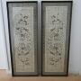 Pair Antique Chinese Silk Metal Thread Tapestries