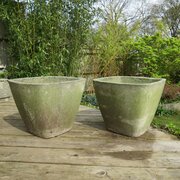 Pair Of 1970s Large Concrete Garden Planters